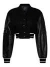 Givenchy Wool Blend Parka With Leather Sleeves And Iconic Branding In Black