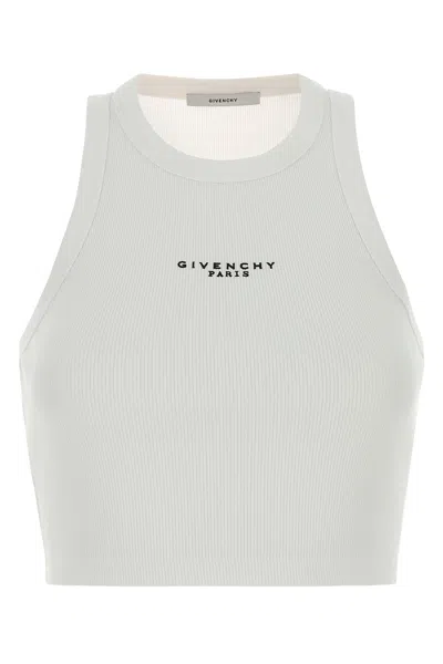 Givenchy White Stretch Cotton Crop-top In Gray