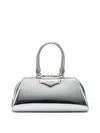 Givenchy Small Antigona East-west Laminated Leather Handbag In Silver