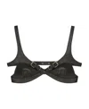 Givenchy Bra Top In Leather With Crossed Effect In Black