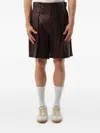 Givenchy Cross-embroidered Leather Shorts In Black