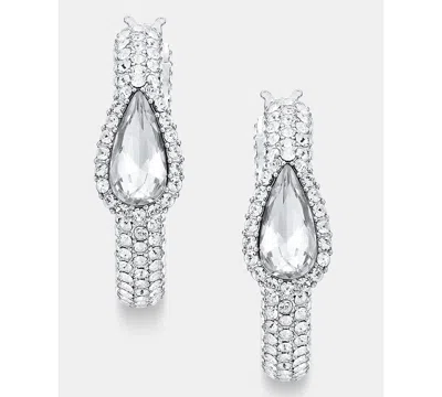 Givenchy Crystal 26mm Pear Hoop Earrings In Metallic