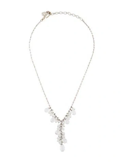 Pre-owned Givenchy Crystal & Bead Lavalier Necklace, 17.5" In Multi