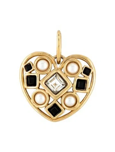 Pre-owned Givenchy Crystal & Faux Pearl Charm Pendant In Multicolor