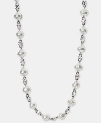 Givenchy Crystal & Imitation Pearl 16" Collar Necklace In Metallic