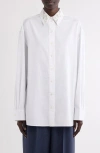 Givenchy Crystal & Imitation Pearl Embellished Button-up Shirt In White