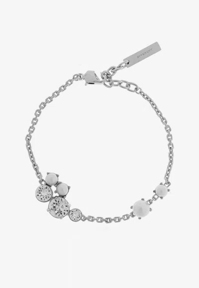 Givenchy Crystal And Pearl Embellished Bracelet In White