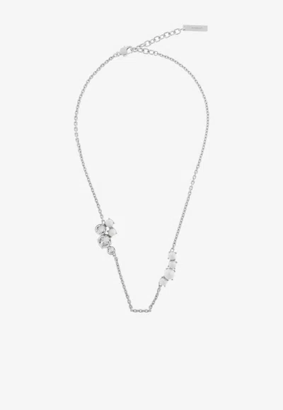 Givenchy Crystal And Pearl Pendant Necklace In Black
