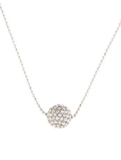 Pre-owned Givenchy Crystal Ball Pendant Necklace, 19" In Transparent