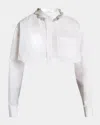 Givenchy Crystal Button-down Crop Balloon Shirt In White