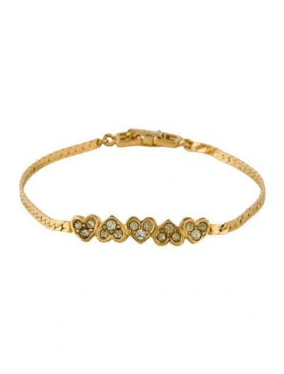 Pre-owned Givenchy Crystal Chain Bracelet, 7" In Multi