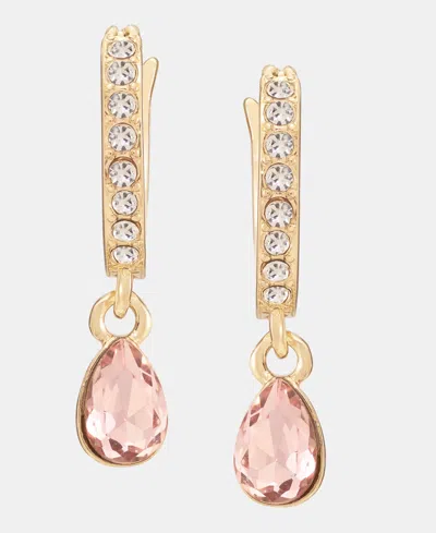Givenchy Crystal Charm Huggie Hoop Earrings In Gold