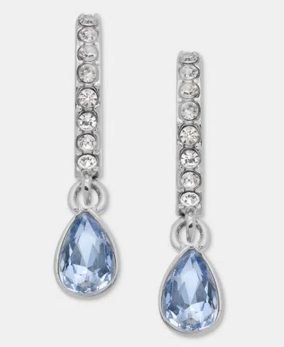 Givenchy Crystal Charm Huggie Hoop Earrings In Silver