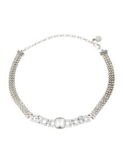 Pre-owned Givenchy Crystal Choker Necklace, 16" In Multi
