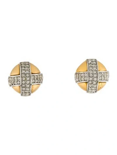 Pre-owned Givenchy Crystal Clip On Earrings In Multi