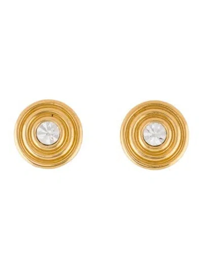 Pre-owned Givenchy Crystal Clip On Earrings In Multi