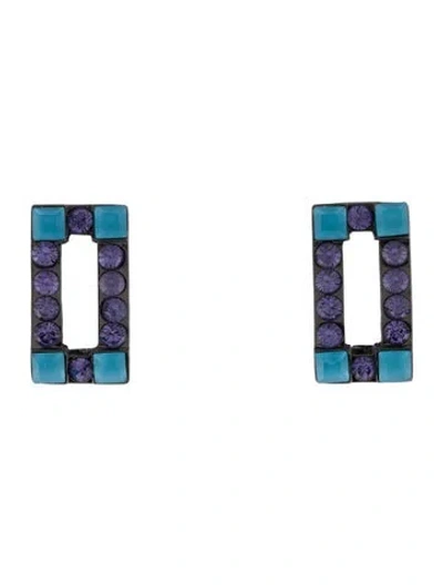 Pre-owned Givenchy Crystal Clip-on Earrings In Multi