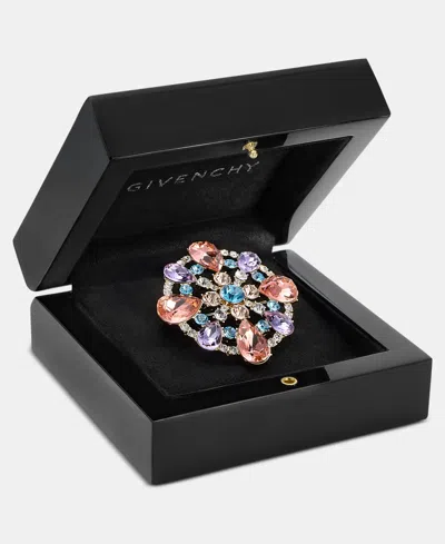 Givenchy Crystal Cluster Flower Pin In Multi