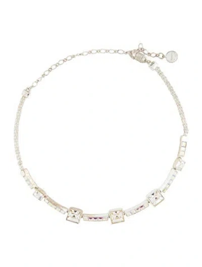 Pre-owned Givenchy Crystal Collar Necklace, 15" In Multi