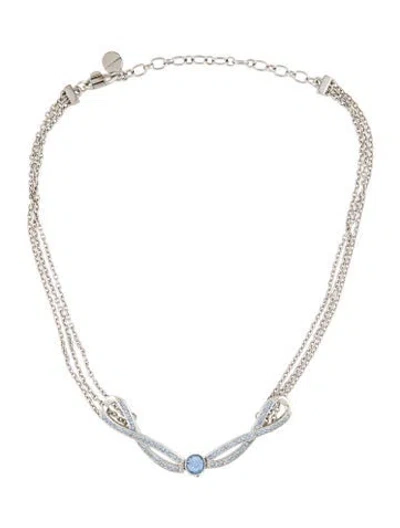 Pre-owned Givenchy Crystal Collar Necklace, 18.25" In Blue