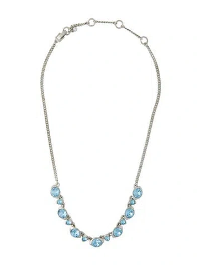 Pre-owned Givenchy Crystal Collar Necklace, 19.25" In Blue