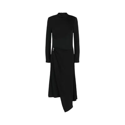 Pre-owned Givenchy Crystal Detail Satin Dress 'black' | Women's Size 36