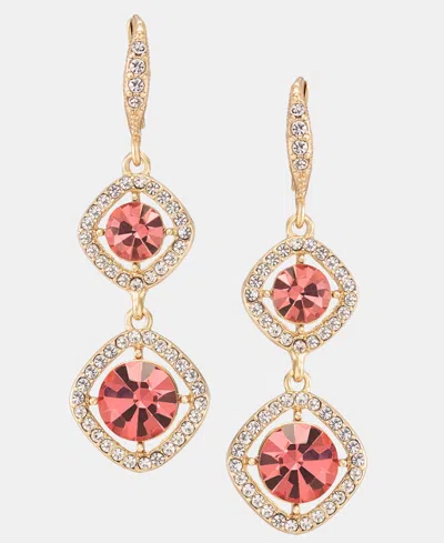 Givenchy Crystal Double Drop Earrings In Gold