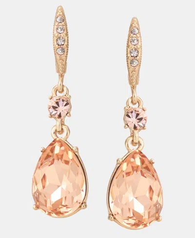 Givenchy Crystal Double Drop Earrings In Gold