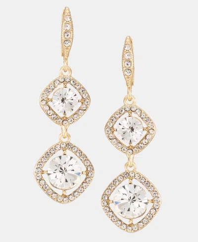 Givenchy Crystal Double Drop Earrings In Gold