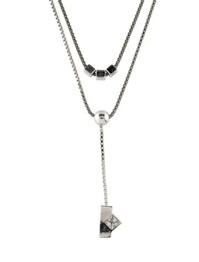 Pre-owned Givenchy Crystal Double Strand Necklace, 19.75" In Multi