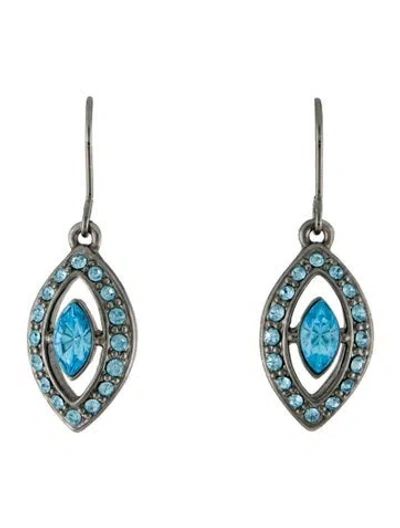Pre-owned Givenchy Crystal Drop Earrings In Blue