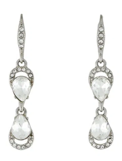 Pre-owned Givenchy Crystal Drop Earrings In Transparent