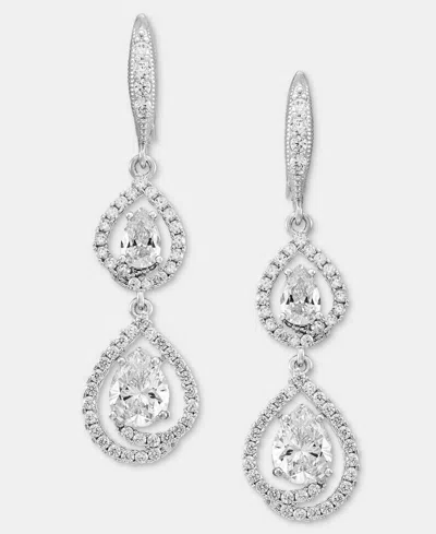 Givenchy Crystal Element Double Drop Earrings In White