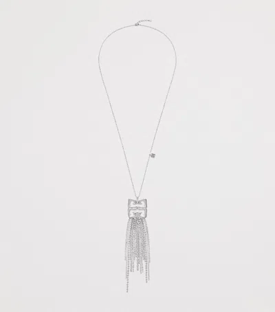 GIVENCHY CRYSTAL-EMBELLISHED 4G FRINGE NECKLACE