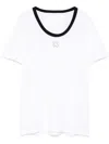 Givenchy Slim Fit T-shirt In Cotton And Crystals With 4g Detail In White