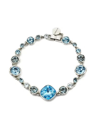 Pre-owned Givenchy Crystal Embellished Bracelet In Silver