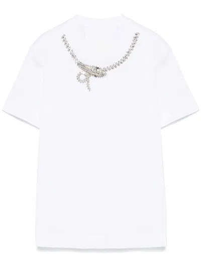 GIVENCHY WHITE CRYSTAL-EMBELLISHED T-SHIRT