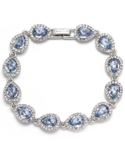 Givenchy Silver-tone Crystal Flex Bracelet In Blue