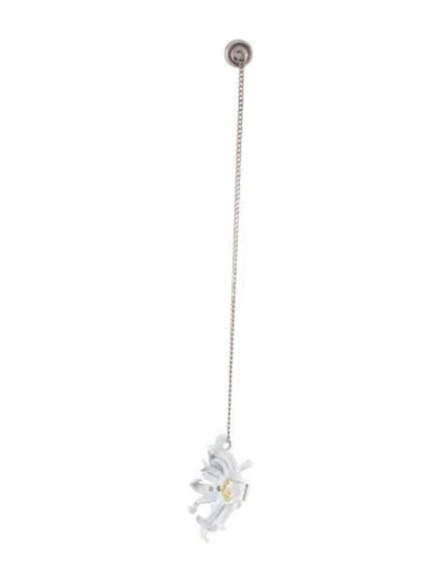 Pre-owned Givenchy Crystal Flower Drop Earring In White/yellow