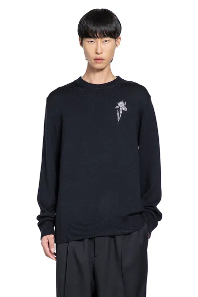 Givenchy Crystal Flower Wool Sweater In Black
