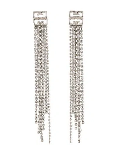 Pre-owned Givenchy Crystal Fringe Drop Earrings In Multicolor