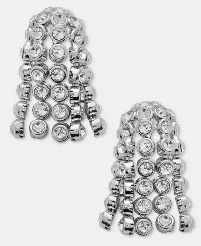 Givenchy Crystal Fringe Stud Earrings In White