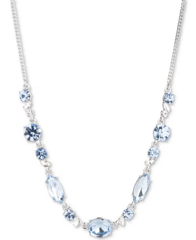 Givenchy Crystal Frontal Necklace, 16" + 3" Extender In Grotto Blu