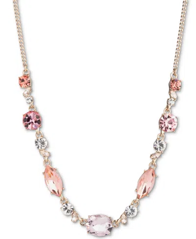 Givenchy Crystal Frontal Necklace, 16" + 3" Extender In Rose