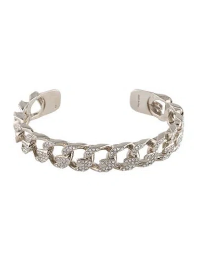 Pre-owned Givenchy Crystal G Chain Cuff Bracelet, 6" In Multi