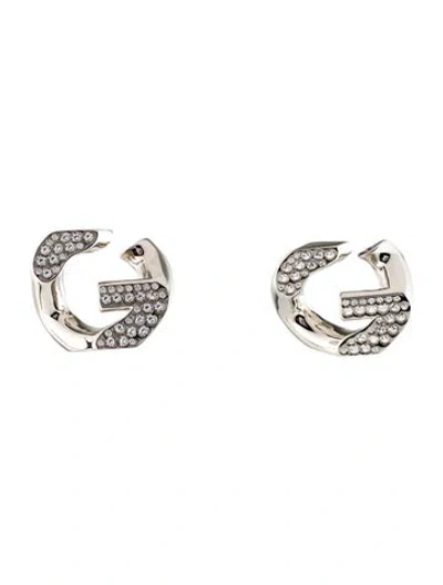 Pre-owned Givenchy Crystal, G Chain Medium Stud Earrings In Multi