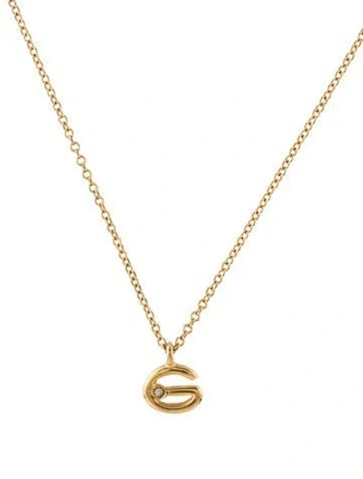 Pre-owned Givenchy Crystal G Pendant Necklace, 16" In Multi