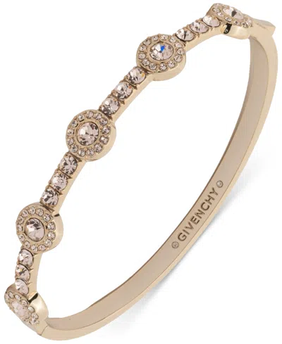 Givenchy Crystal Halo Station Bangle Bracelet In Gold