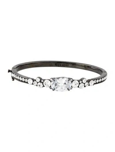 Pre-owned Givenchy Crystal Hinged Bangle Bracelet, 6.75" In Multicolor
