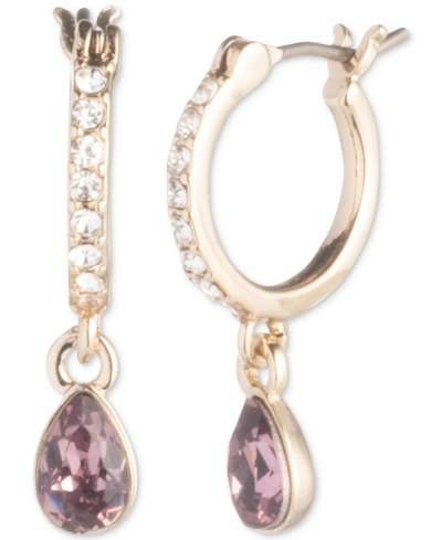 Givenchy Crystal Huggie Hoop Small Drop Earrings In Pink